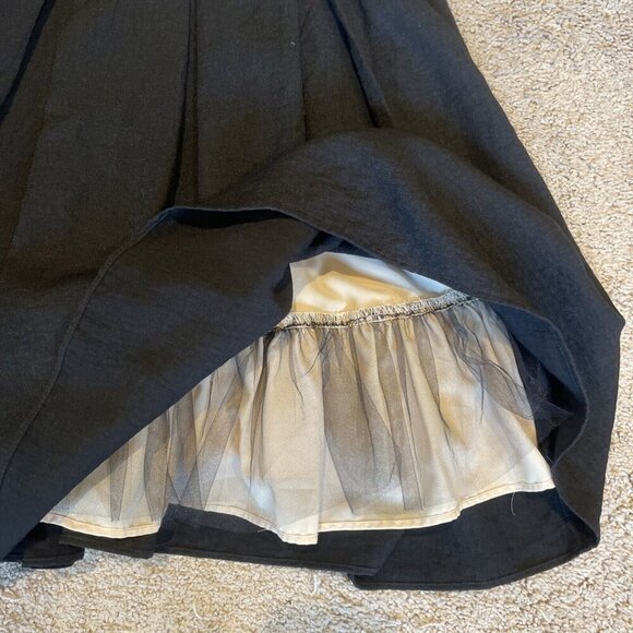 ABS Allen Schwartz Halter Dress Size 6 Ivory Lace Black Skirt Rockabilly Pin Up - Picture 2 of 15